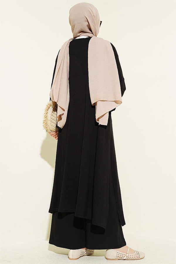 Crew Neck Loose 3 Piece Set, Black