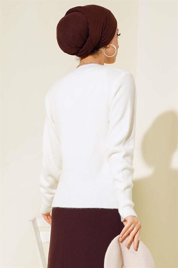 Crew Neck Knitwear Sweater Ecru