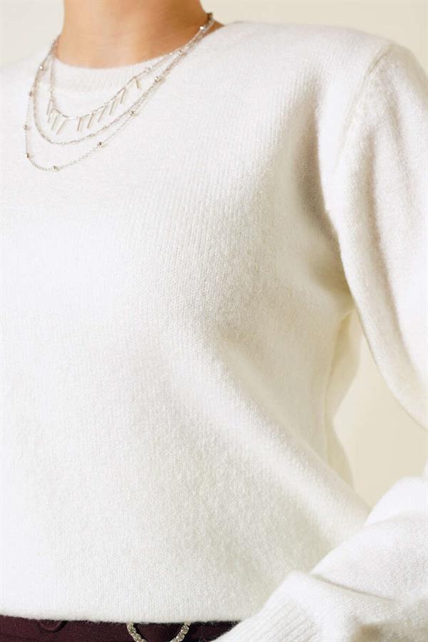 Crew Neck Knitwear Sweater Ecru