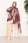 Ethnic Pattern Quilted Jacket with Piping -13