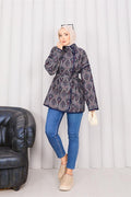 Ethnic Pattern Quilted Jacket with Piping -22