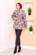 Ethnic Pattern Quilted Jacket with Piping -8