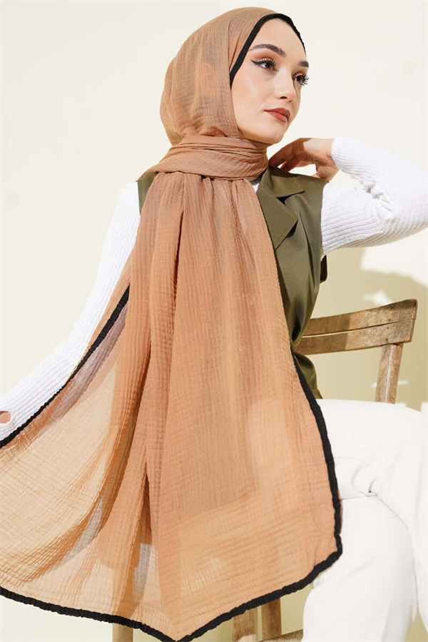 Bronze-trimmed Muslin Shawl