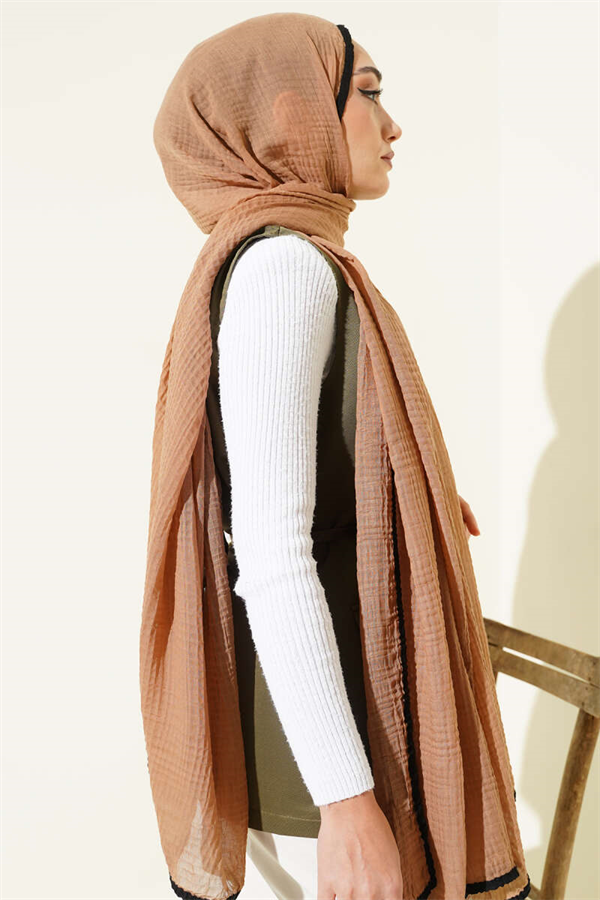 Bronze-trimmed Muslin Shawl
