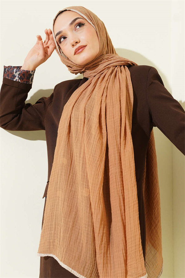 Piped Muslin Shawl Latte