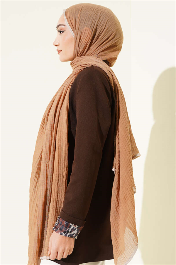 Piped Muslin Shawl Latte