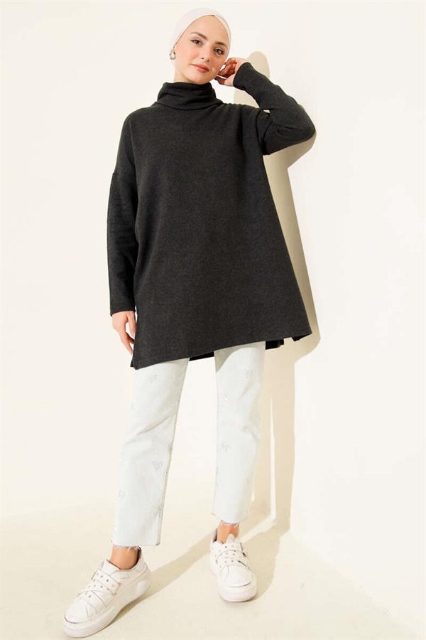 Turtleneck Corduroy Tunic Anthracite