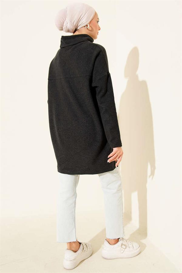 Turtleneck Corduroy Tunic Anthracite