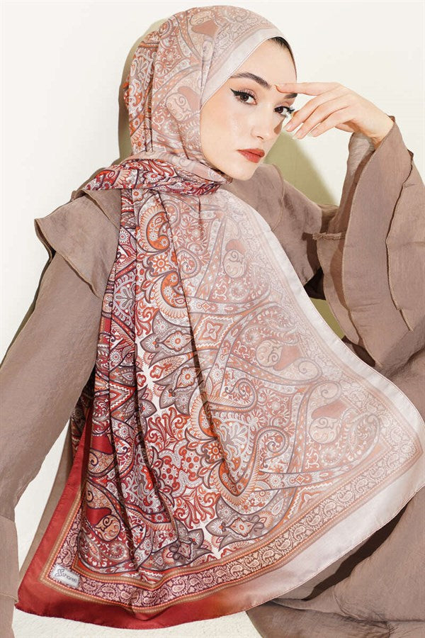 Bohemian Inspired Shawl in Terracotta