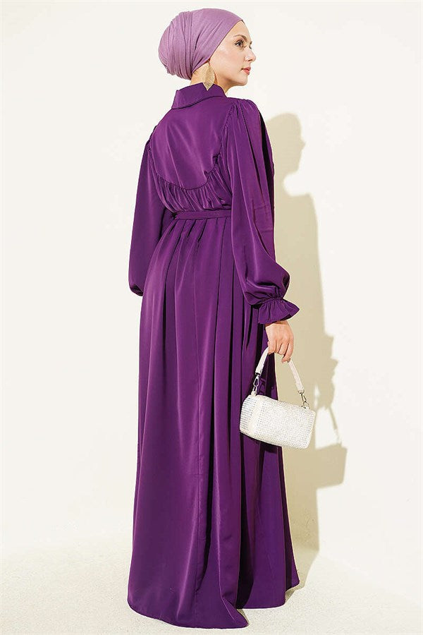 Loosely Gathered Sharmi Dress Purple
