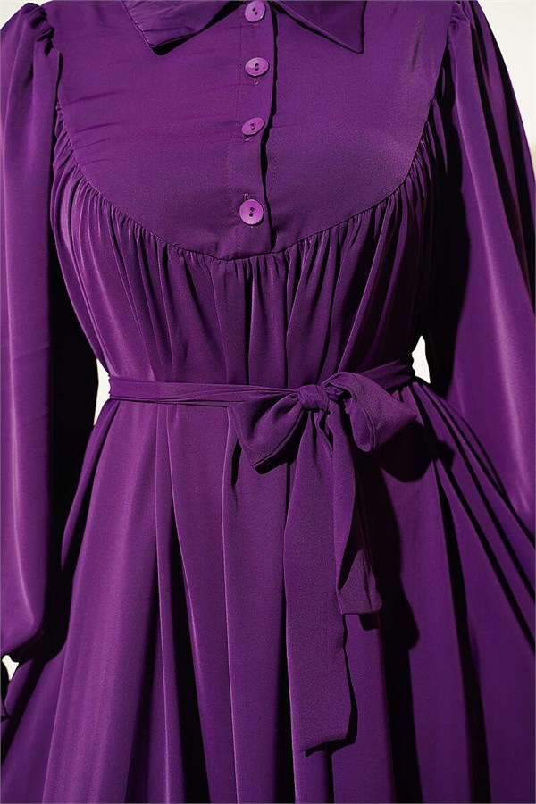 Loosely Gathered Sharmi Dress Purple