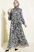 Wide-Sleeved, Lace-Depth Belmando Dress, Black