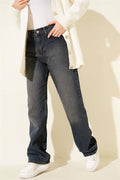 Wide Leg Jeans Brown Tint Pants