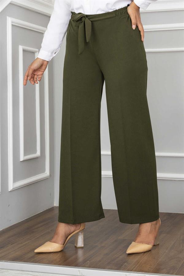 Wide Leg Hijab Trousers Khaki