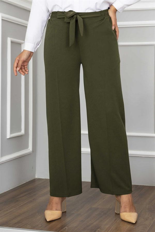Wide Leg Hijab Trousers Khaki