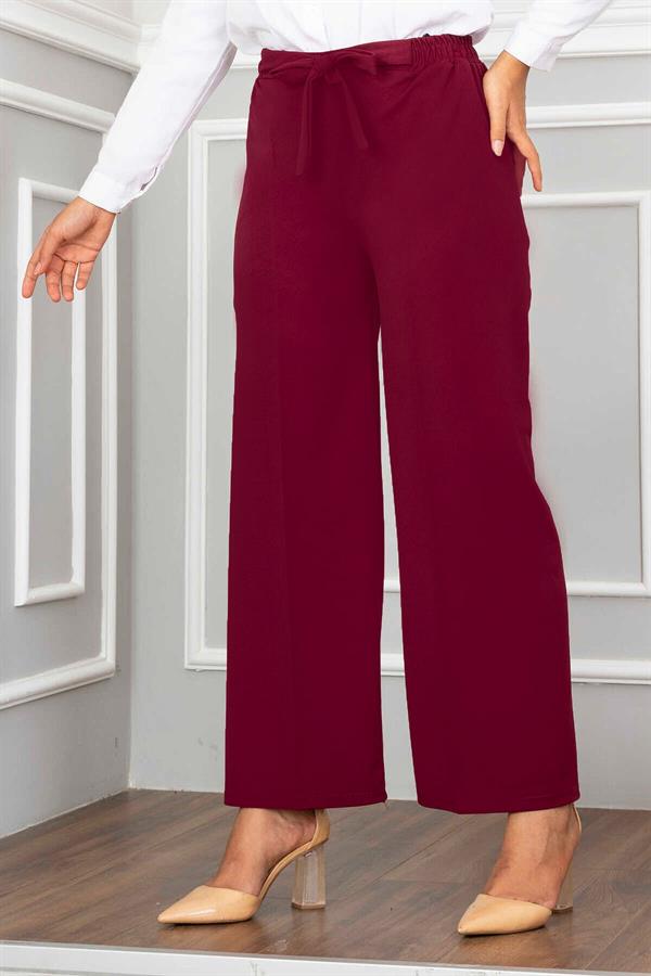 Wide Leg Hijab Trousers Wine
