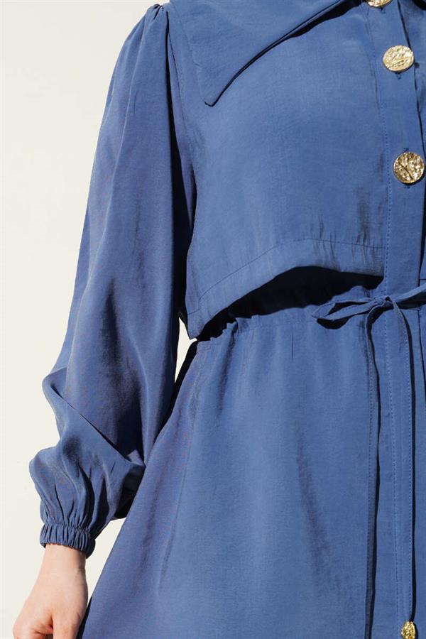 Bolero Detail Waist Tunnel 2 Piece Set Indigo