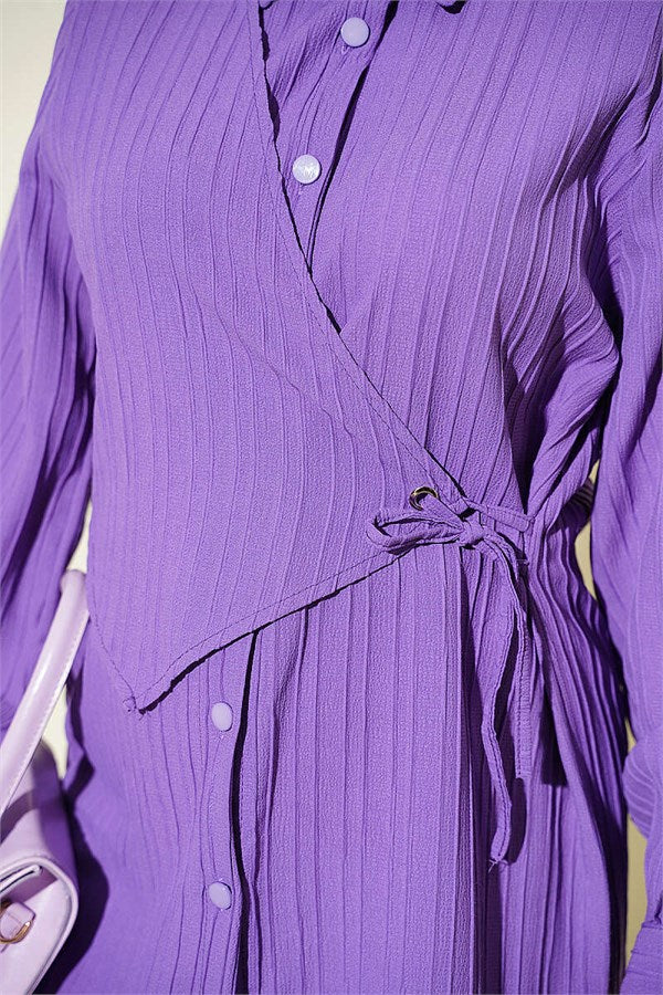 Bolero-style tie-up shirt, lilac.