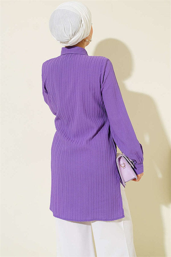 Bolero-style tie-up shirt, lilac.