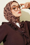 Beaded Patterned Scarf, Coffee