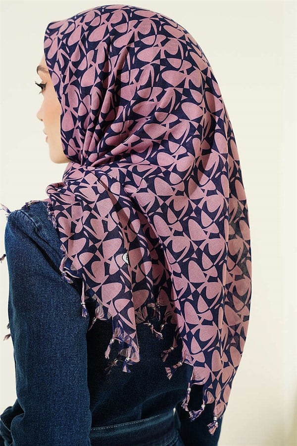 Beaded Patterned Scarf, Powder Pink