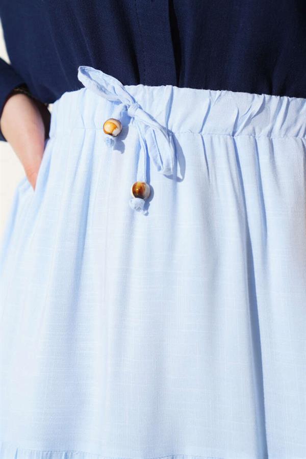 Beaded Rope Detailed Skirt Blue