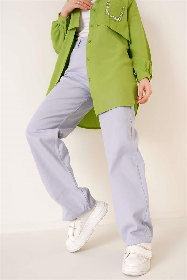 Straight Leg Lilac Jeans