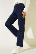 Straight Leg Ripped Jeans Navy Blue