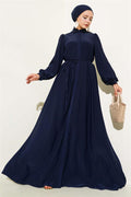 Button-down, Rope Belted Dress, Navy Blue