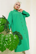 Buttoned Long Tunic Green
