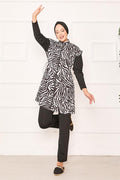 Fully Zippered Adjustable Waist Hijab Swimsuit Burkini -130