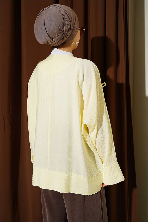 British Button Detail Shirt Yellow