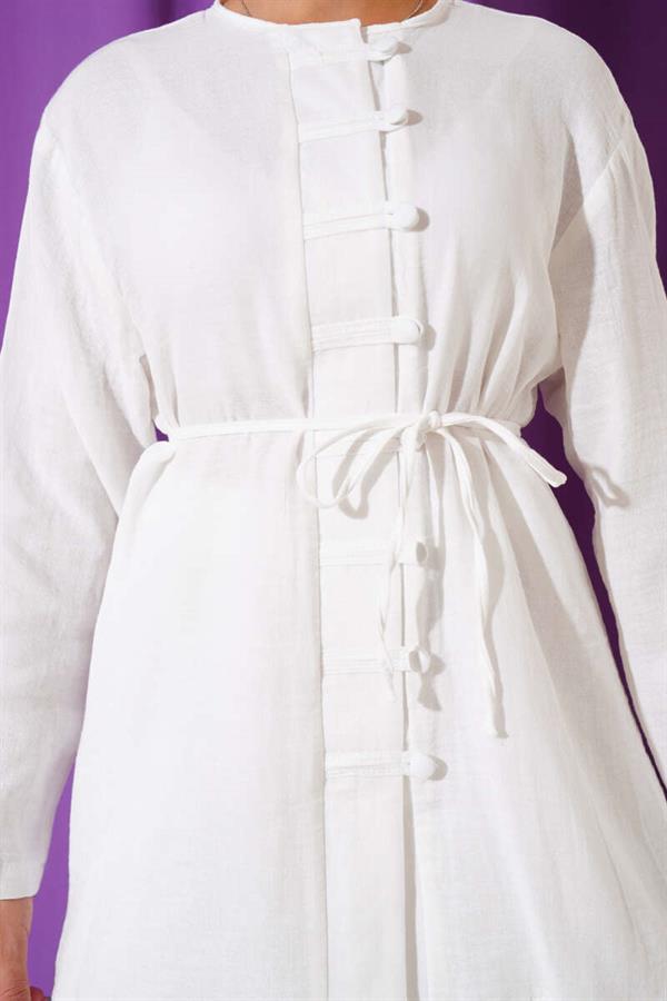 Brit Button Covered 2 Piece Set White