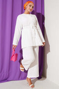 Brit Button Covered 2 Piece Set White