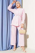 Brit Button Covered 2 Piece Set Pink