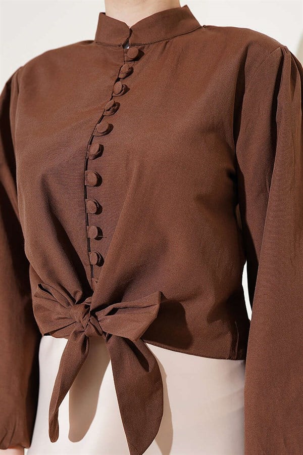 British Button-Down Short Shirt, Brown