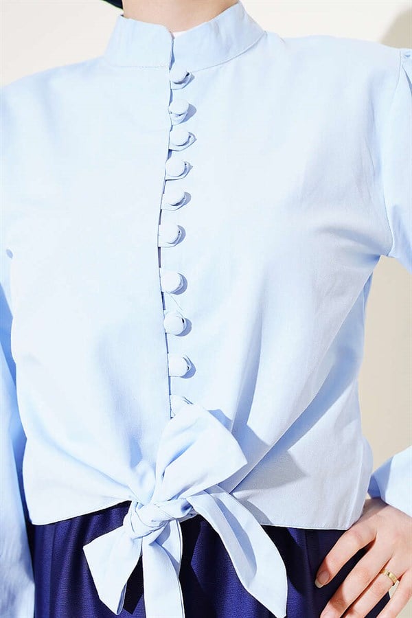 British Button-Down Short Shirt, Blue