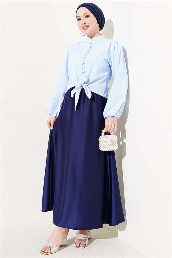 British Button-Down Short Shirt, Blue