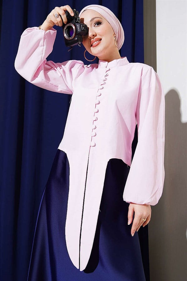 British Button-Down Short Shirt Pink