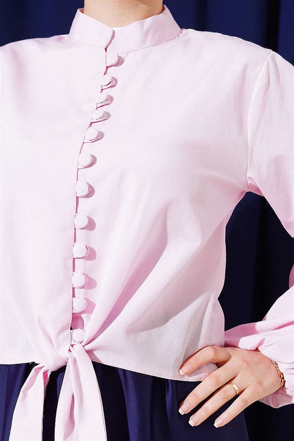 British Button-Down Short Shirt Pink