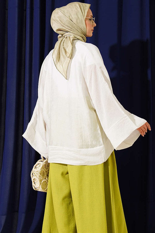 British Buttoned Oversize Kimono with Stones