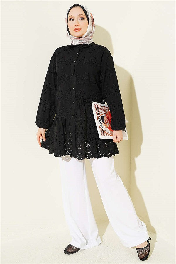 Embroidered Tunic Black