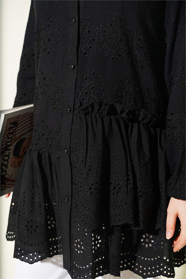 Embroidered Tunic Black