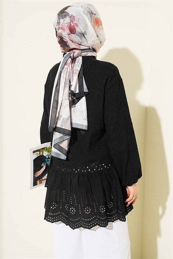 Embroidered Tunic Black
