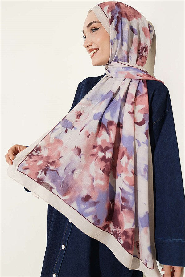 Cloud Patterned Bamboo Crash Shawl
