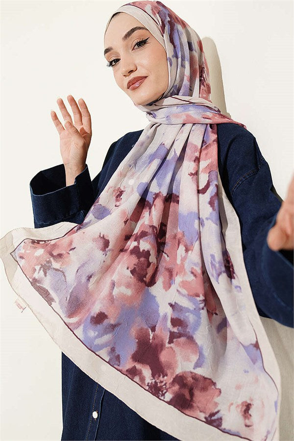 Cloud Patterned Bamboo Crash Shawl