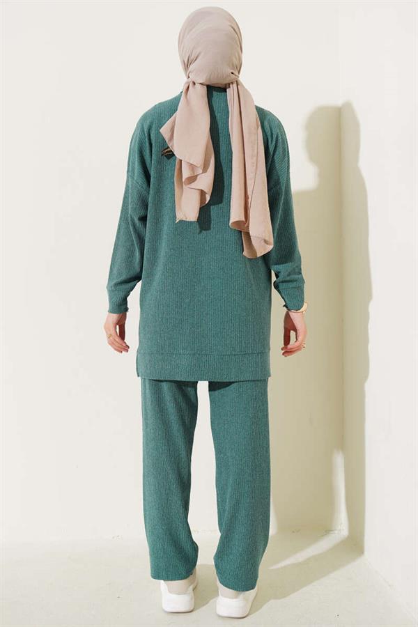 Bürümcük Basic Tunic 2 Piece Set Green