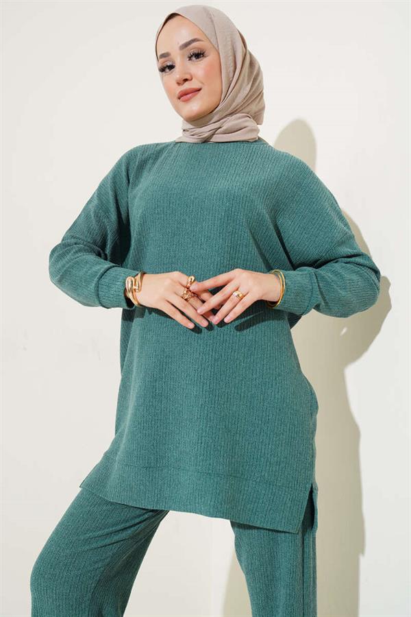 Bürümcük Basic Tunic 2 Piece Set Green