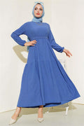 Crepe Layered Dress Indigo