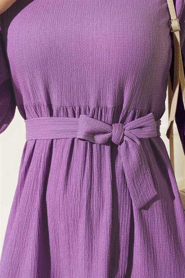 Crepe Layered Dress Lilac